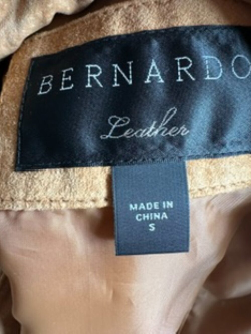 Bernardo‎ Suede Leather Tailored Biker Moto Jacket Size Small. Camel. - Picture 5 of 7